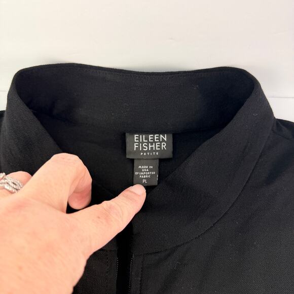 Eileen Fisher Full Zip Knit Petite L Viscose Womens Tunic Top Long Sleeve Jacket - Picture 5 of 9